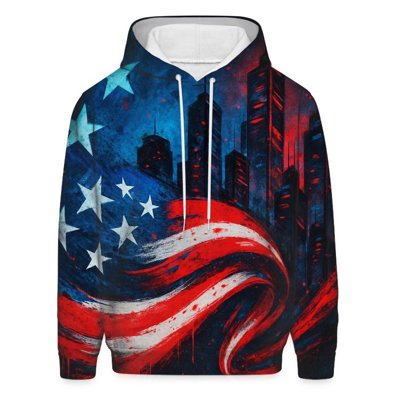 Graffiti Skyline Flag Surge hoodies fashion