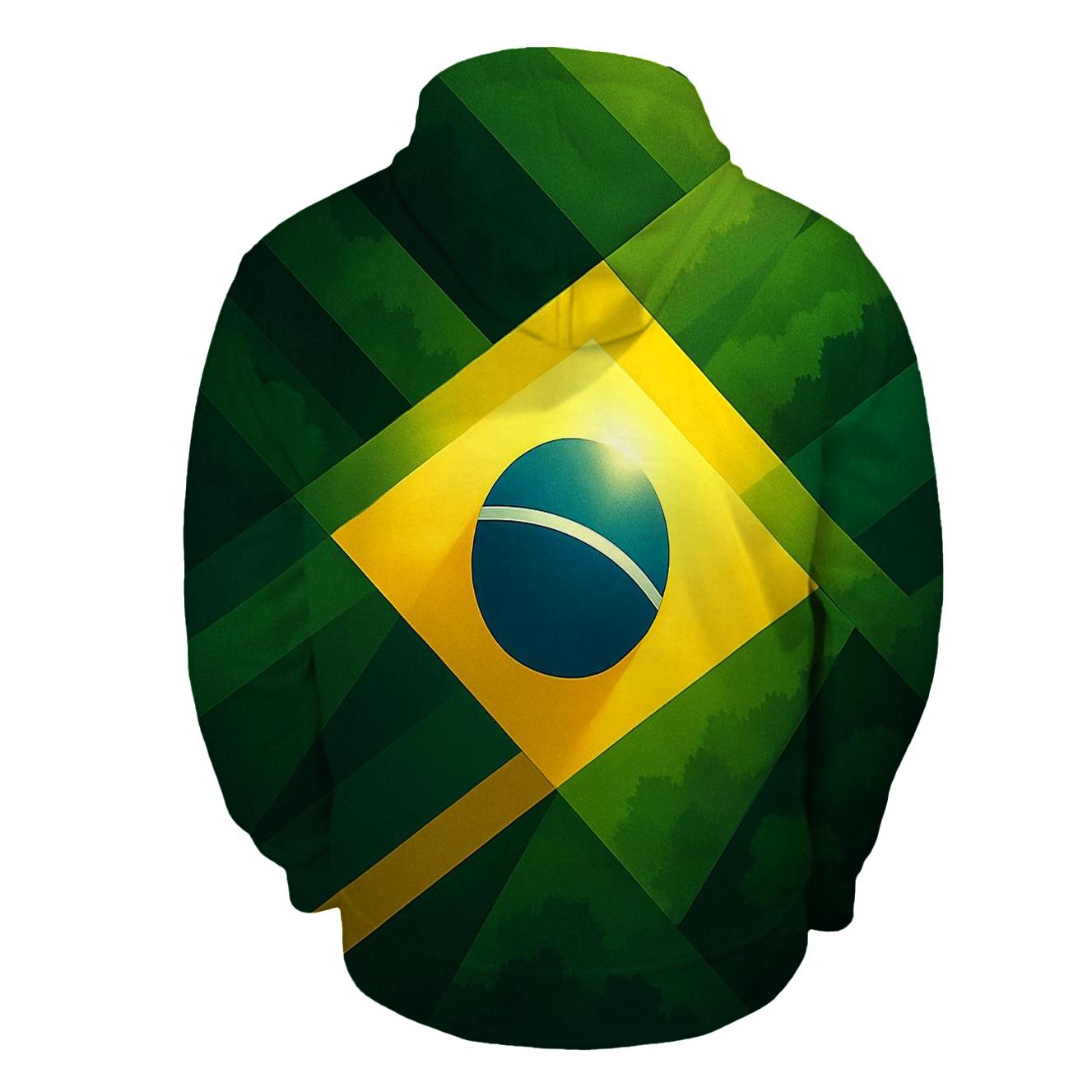 Geometric Pulse Flag Of Brazil hoodie designs