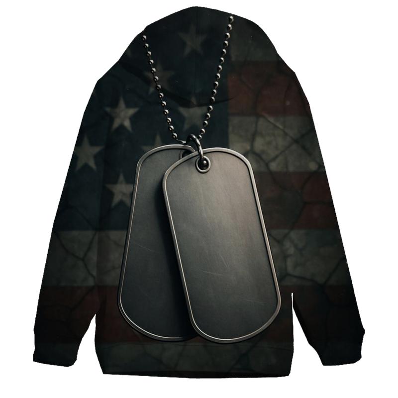 Dog Tags In The Flagglass Glow premium hoodies