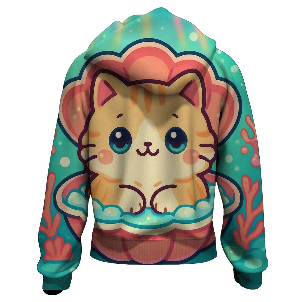 Aurora Bubble Bath Cat Spirit heavyweight hoodies