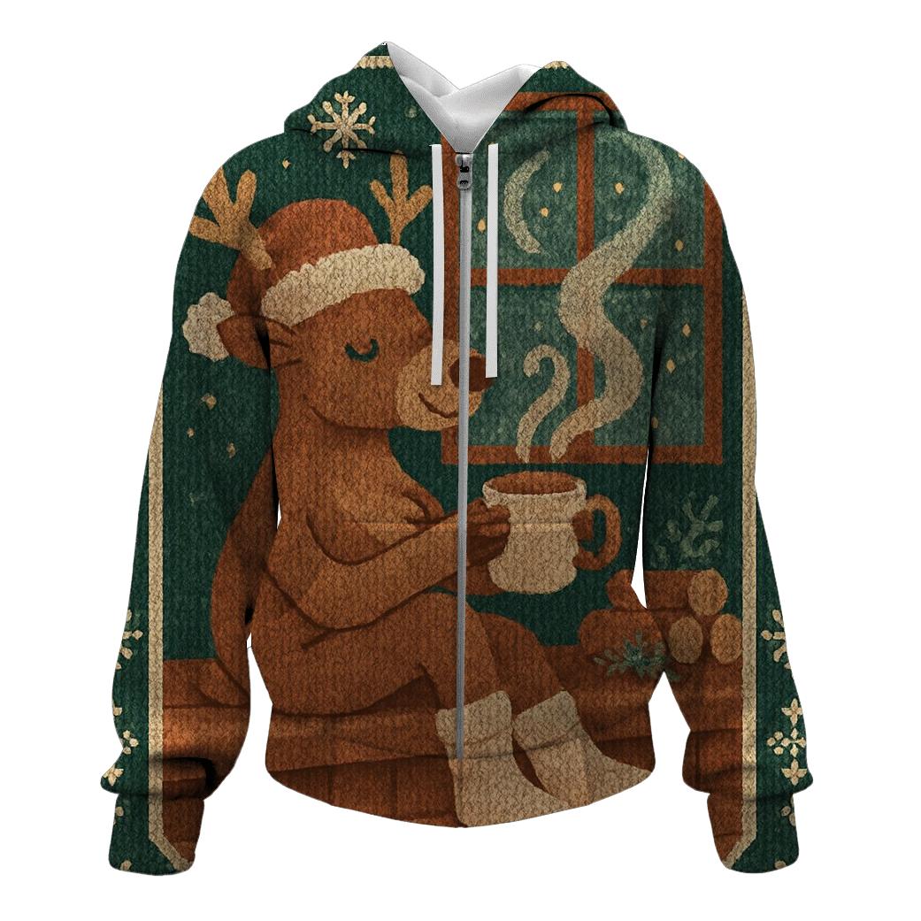 Reindeer Sauna Lodge Serenity embroidered hoodies