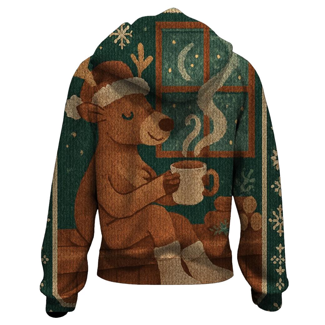 Reindeer Sauna Lodge Serenity embroidered hoodies