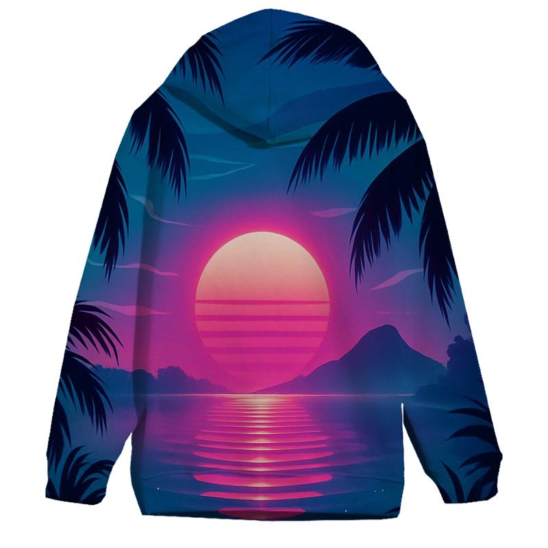 Aurora Sunset Lagoon printed hoodies