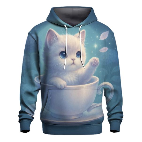 Moonlit Teacup Kitten Garden zip-up hoodies