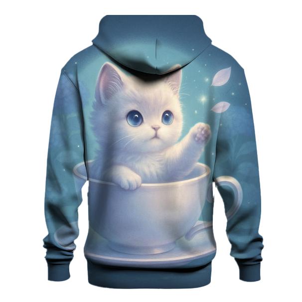 Moonlit Teacup Kitten Garden zip-up hoodies