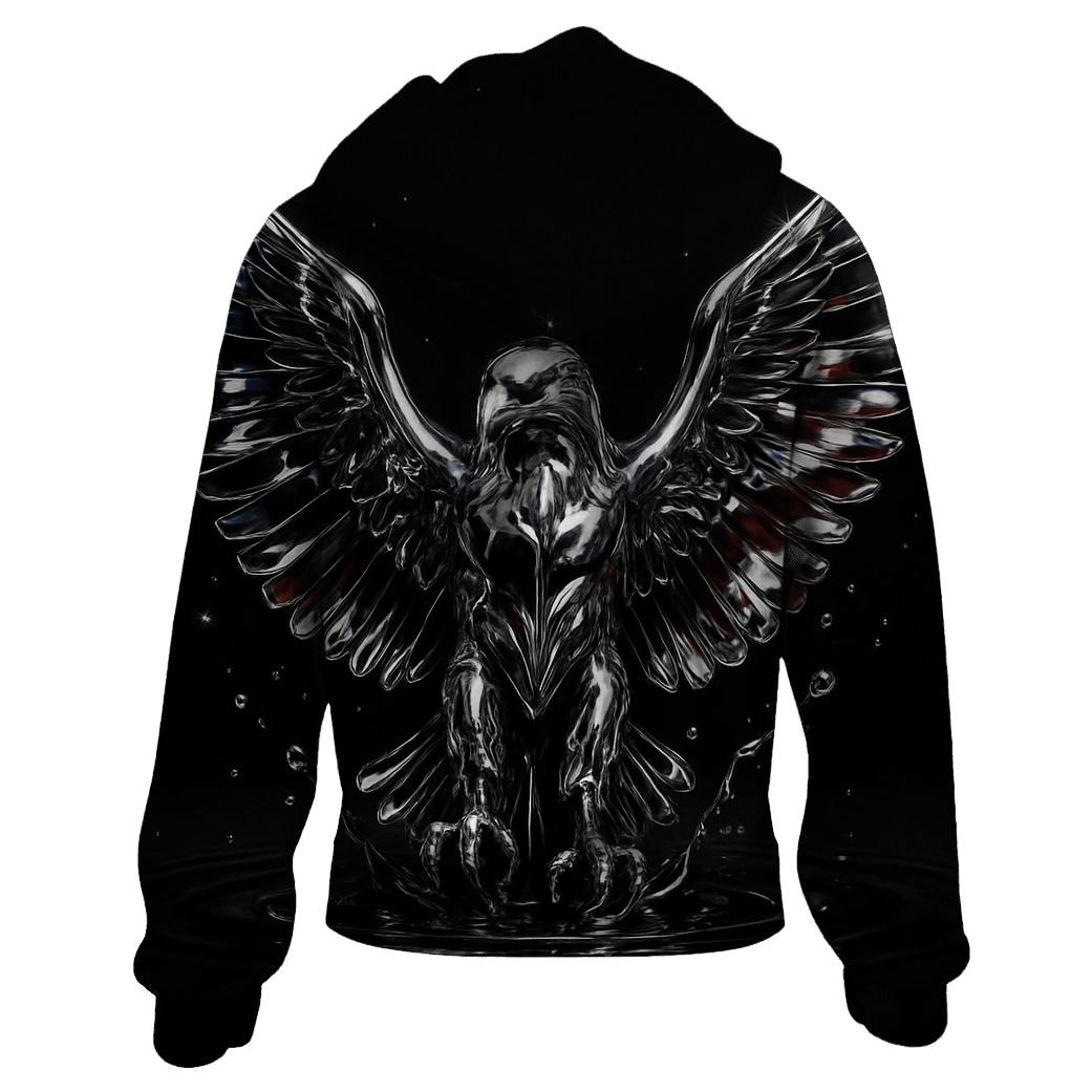 Chrome Eagle Crest With Flag Reflections custom hoodies