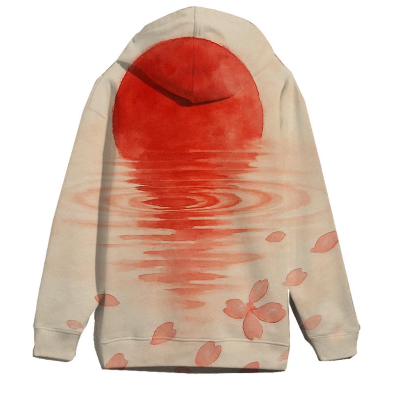 Watercolor Sakura Flag Of Japan custom hoodies