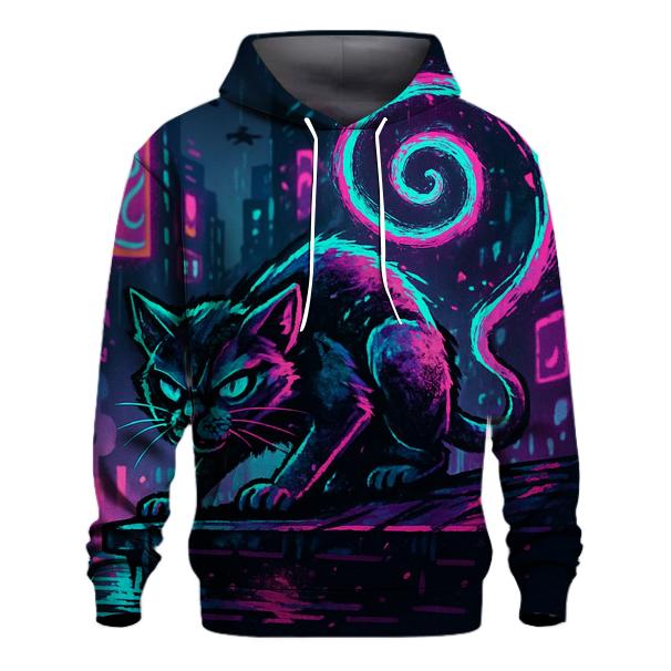 Neon Alley Coil Cat pullover hoodies