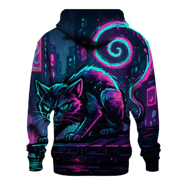 Neon Alley Coil Cat pullover hoodies