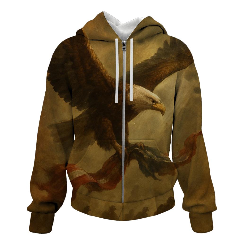 Eagle Over The Tattered Horizon premium hoodies