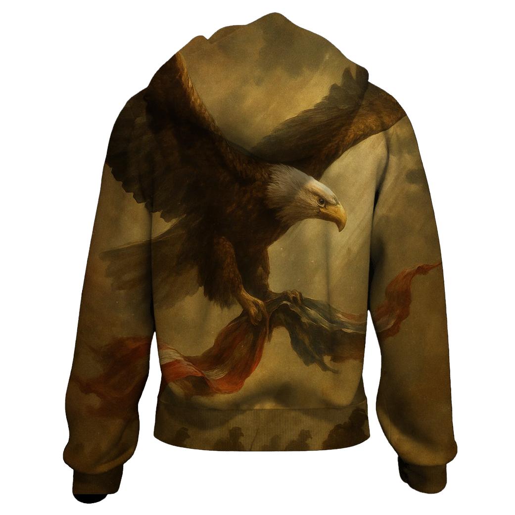 Eagle Over The Tattered Horizon premium hoodies