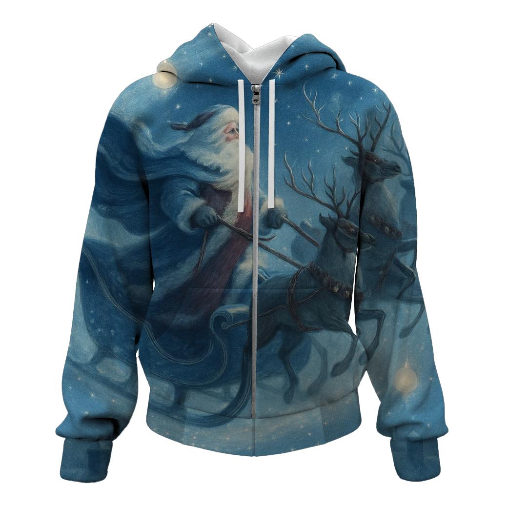 Frosted Storybook Sleigh Spiral pullover hoodies