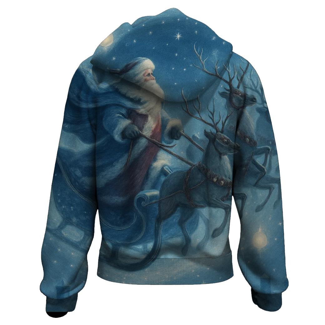 Frosted Storybook Sleigh Spiral pullover hoodies