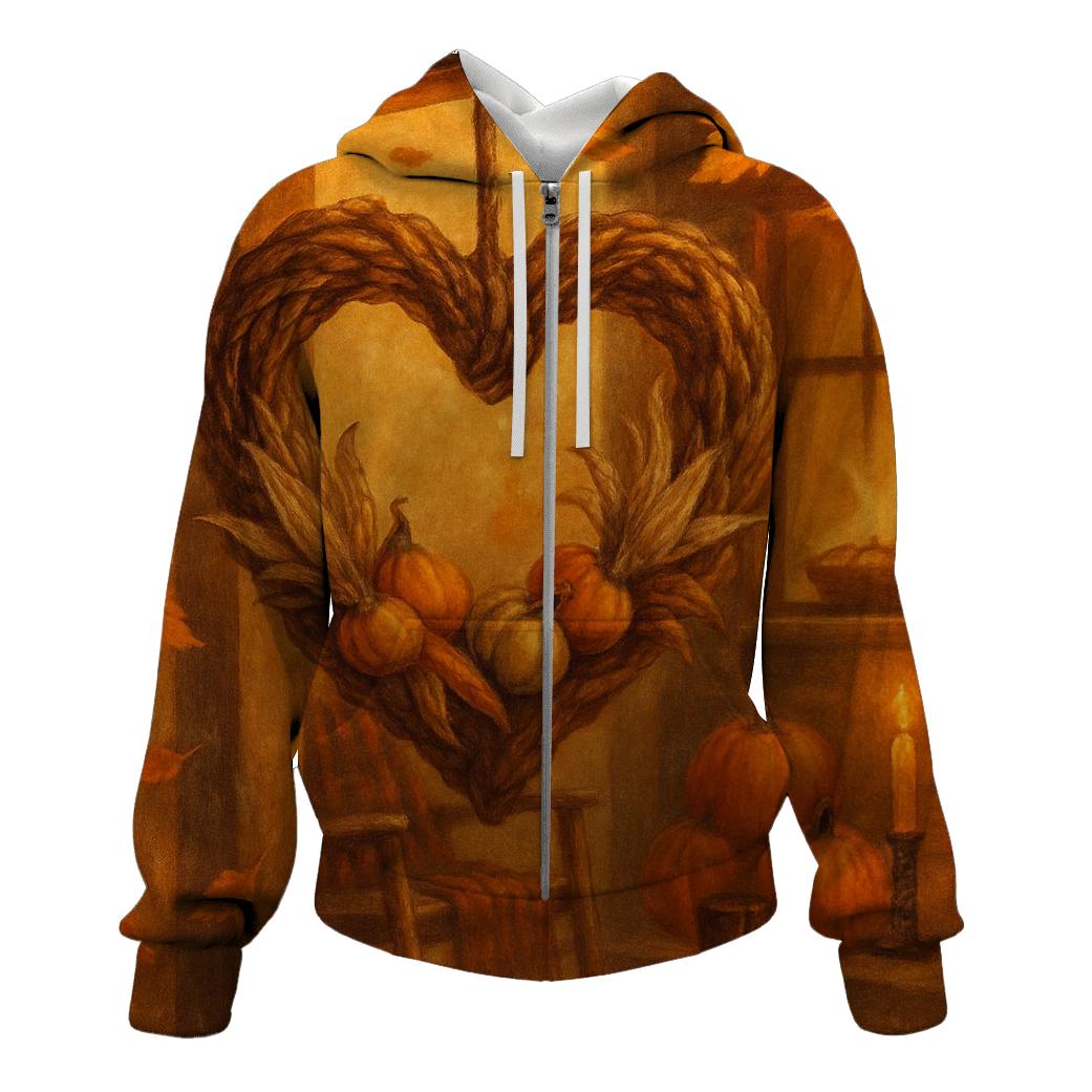 Lanternlit Harvest Porch Welcome premium hoodies