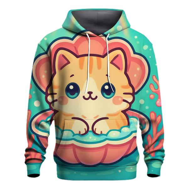 Aurora Bubble Bath Cat Spirit heavyweight hoodies