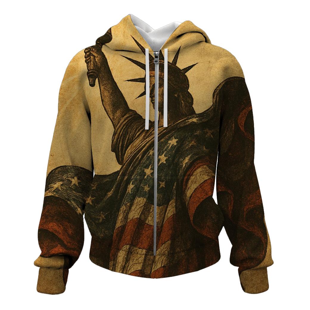 Vintage Liberty Torch In Flag Wind hoodie trends