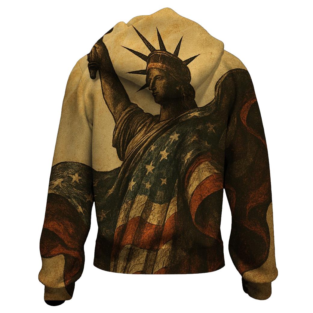 Vintage Liberty Torch In Flag Wind hoodie trends
