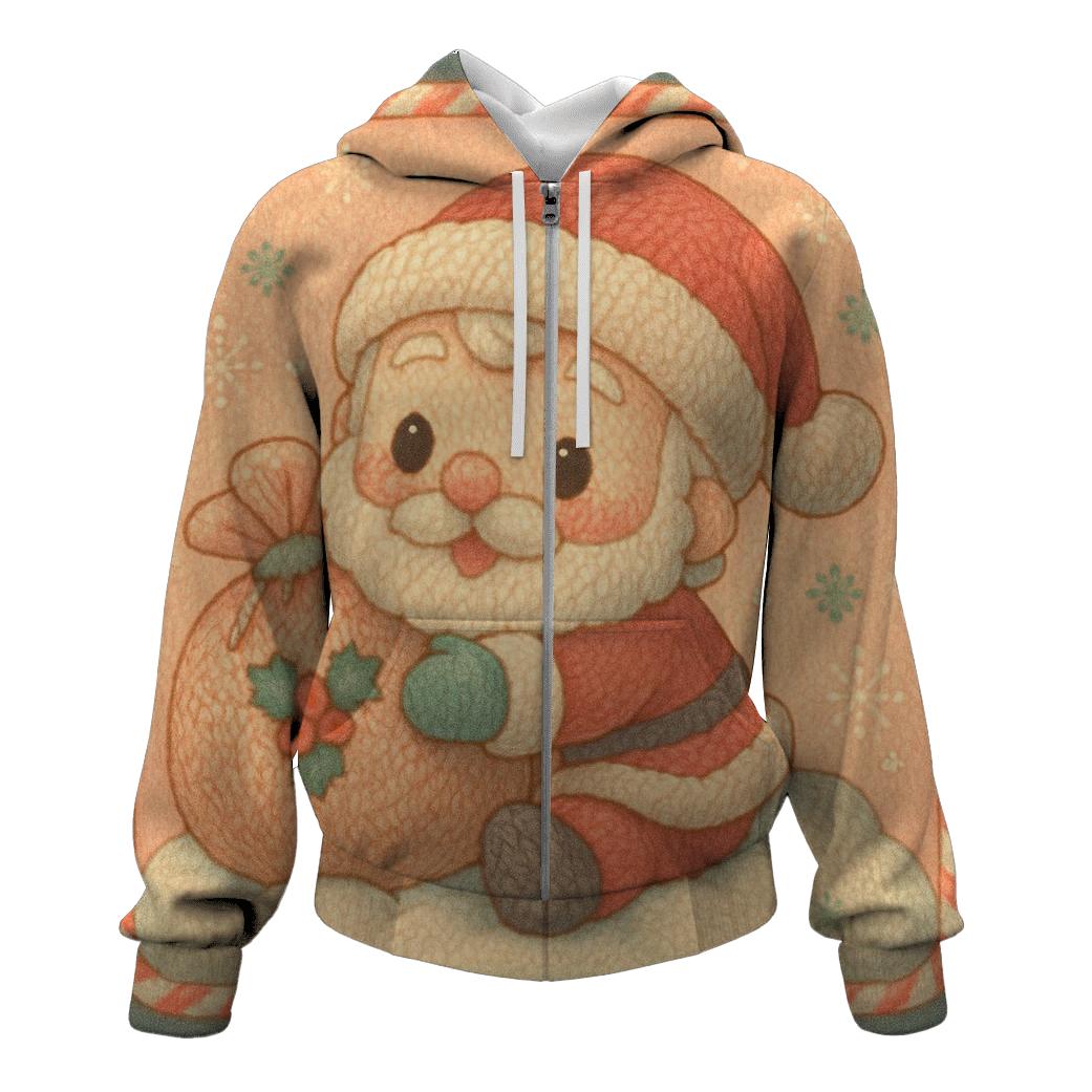 Knitted Candy Cane Santa Cozy Charm designer hoodies