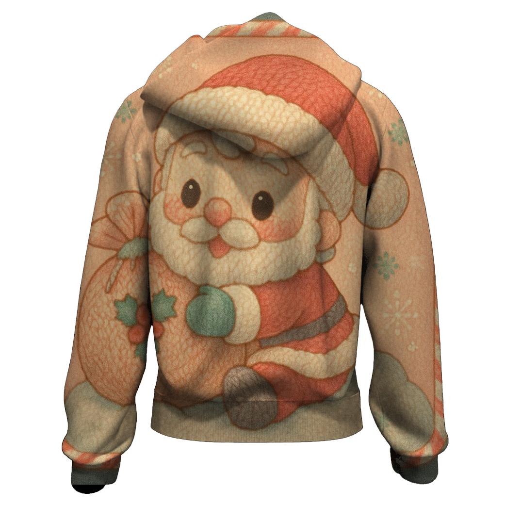 Knitted Candy Cane Santa Cozy Charm designer hoodies