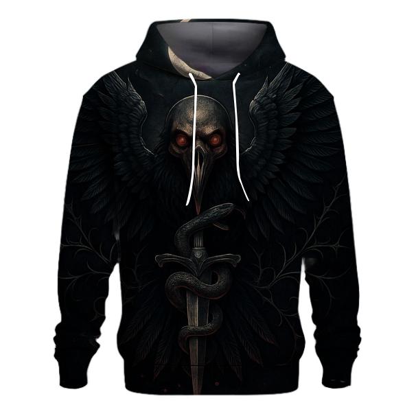 Obsidian Raven And The Dagger Moon heavyweight hoodies