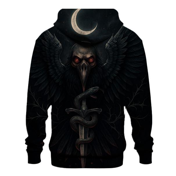 Obsidian Raven And The Dagger Moon heavyweight hoodies