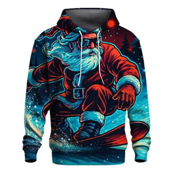 Neon Midnight Santa Snowboard Run heavyweight hoodies