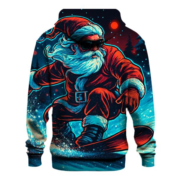 Neon Midnight Santa Snowboard Run heavyweight hoodies