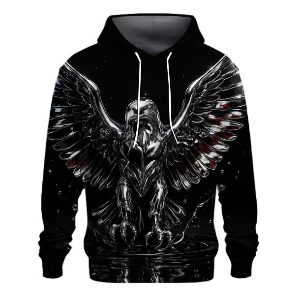 Chrome Eagle Crest With Flag Reflections heavyweight hoodies