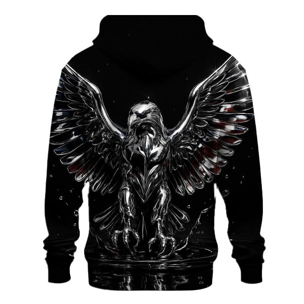 Chrome Eagle Crest With Flag Reflections heavyweight hoodies