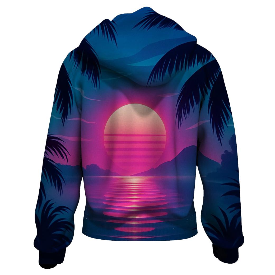 Aurora Sunset Lagoon printed hoodies