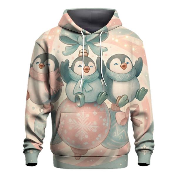 Penguin Ornament Parade Carousel embroidered hoodies