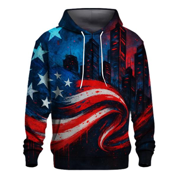 Graffiti Skyline Flag Surge zip-up hoodies