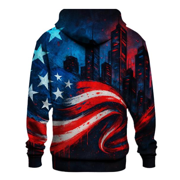 Graffiti Skyline Flag Surge zip-up hoodies
