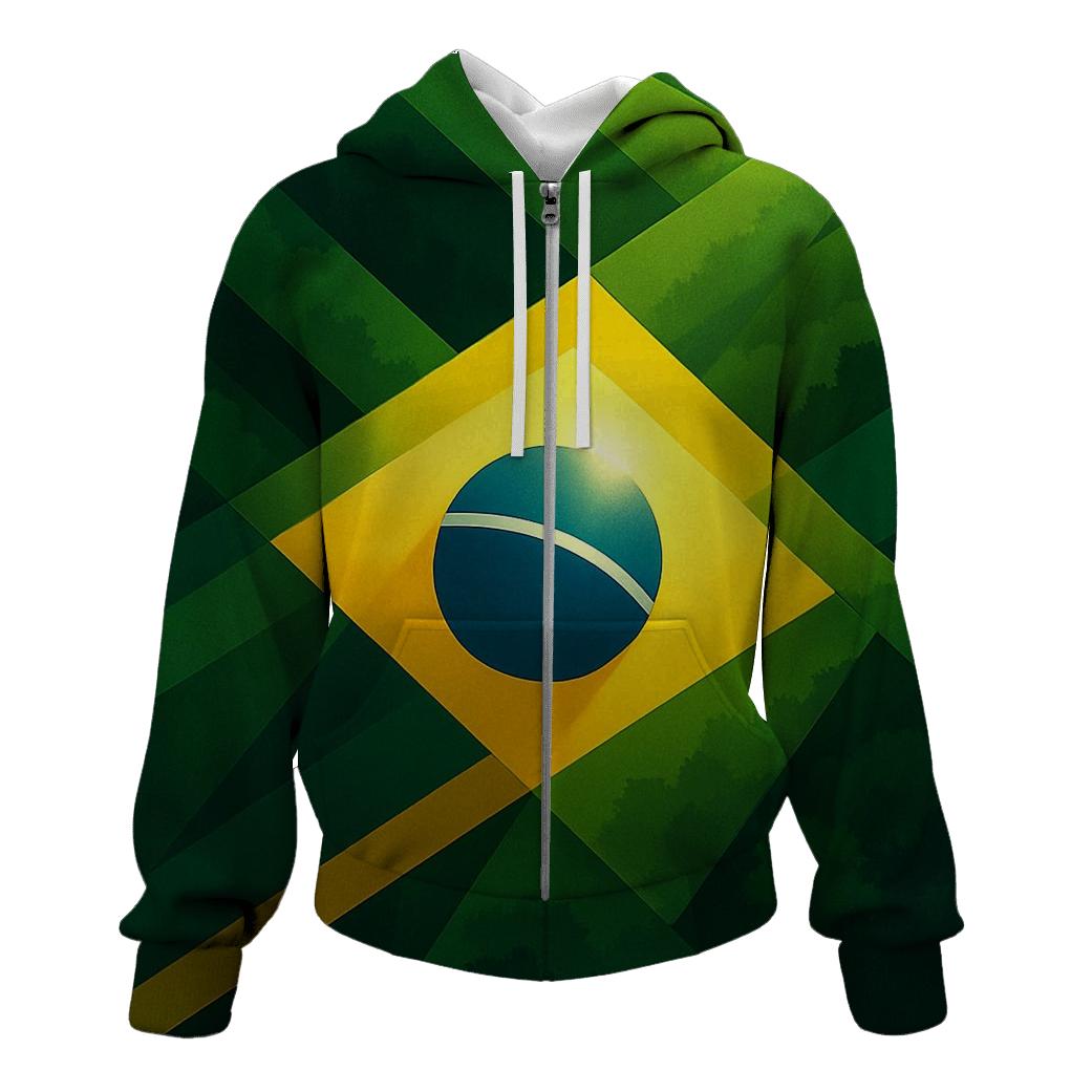 Geometric Pulse Flag Of Brazil hoodie trends