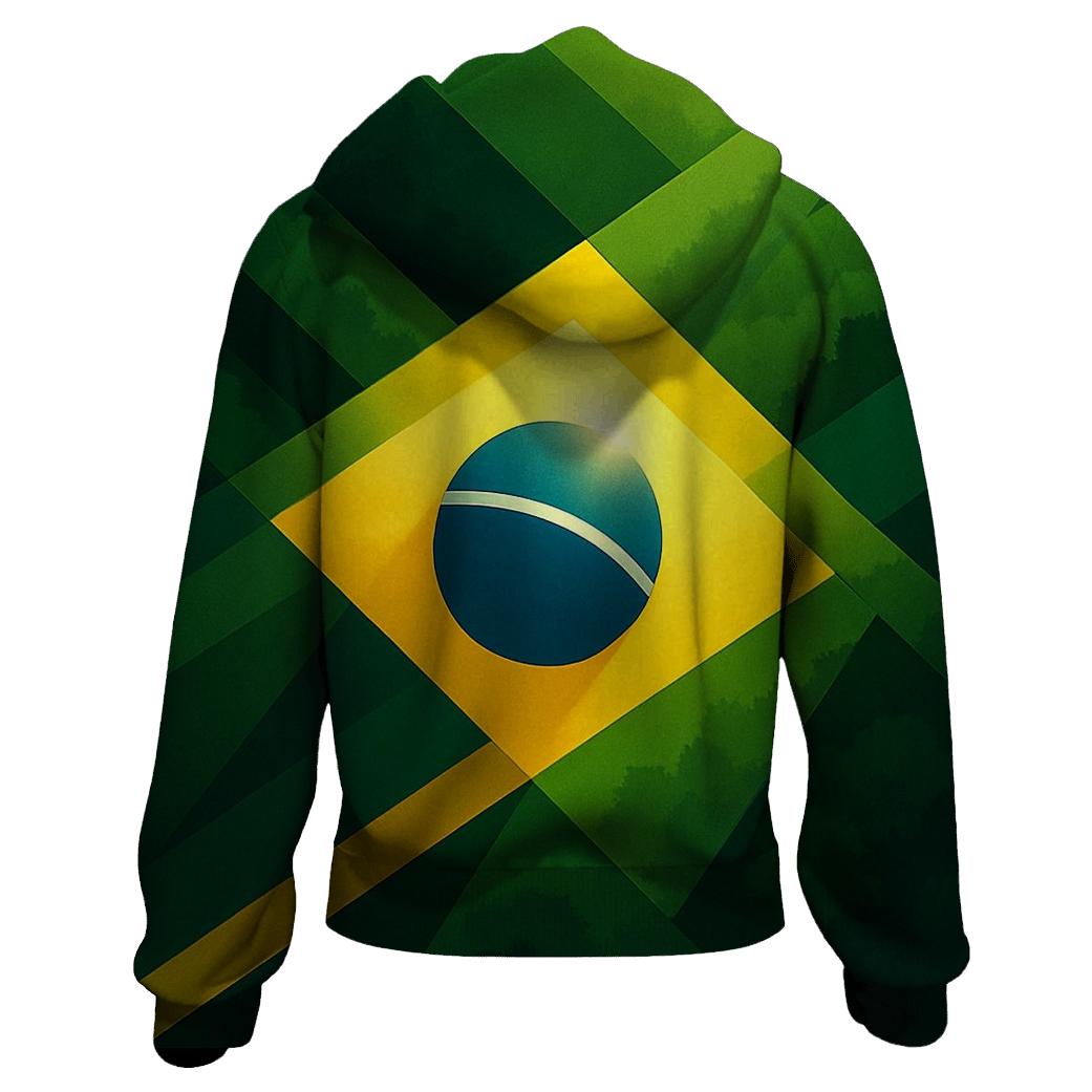 Geometric Pulse Flag Of Brazil hoodie trends