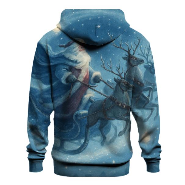 Frosted Storybook Sleigh Spiral printed hoodies
