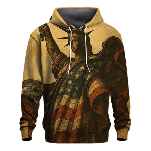 Vintage Liberty Torch In Flag Wind custom hoodies