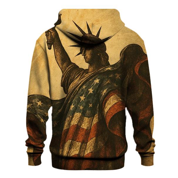 Vintage Liberty Torch In Flag Wind custom hoodies