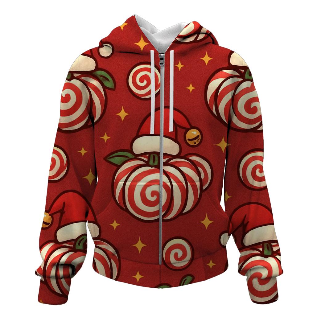 Candy Cane Spiral Pumpkins On Cranberry Field hoodies fashion