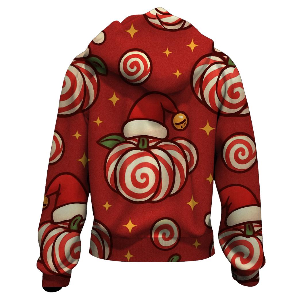 Candy Cane Spiral Pumpkins On Cranberry Field hoodies fashion