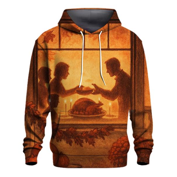 Golden Hour Family Table Through Window Glow custom hoodies