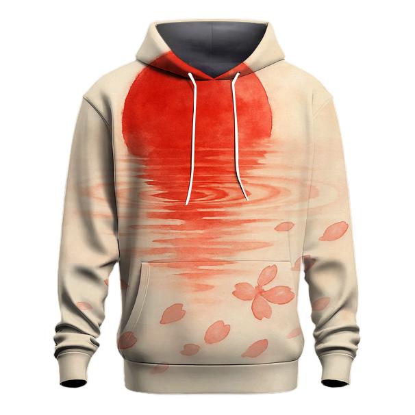 Watercolor Sakura Flag Of Japan designer hoodies