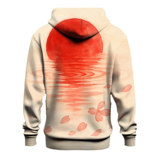 Watercolor Sakura Flag Of Japan designer hoodies