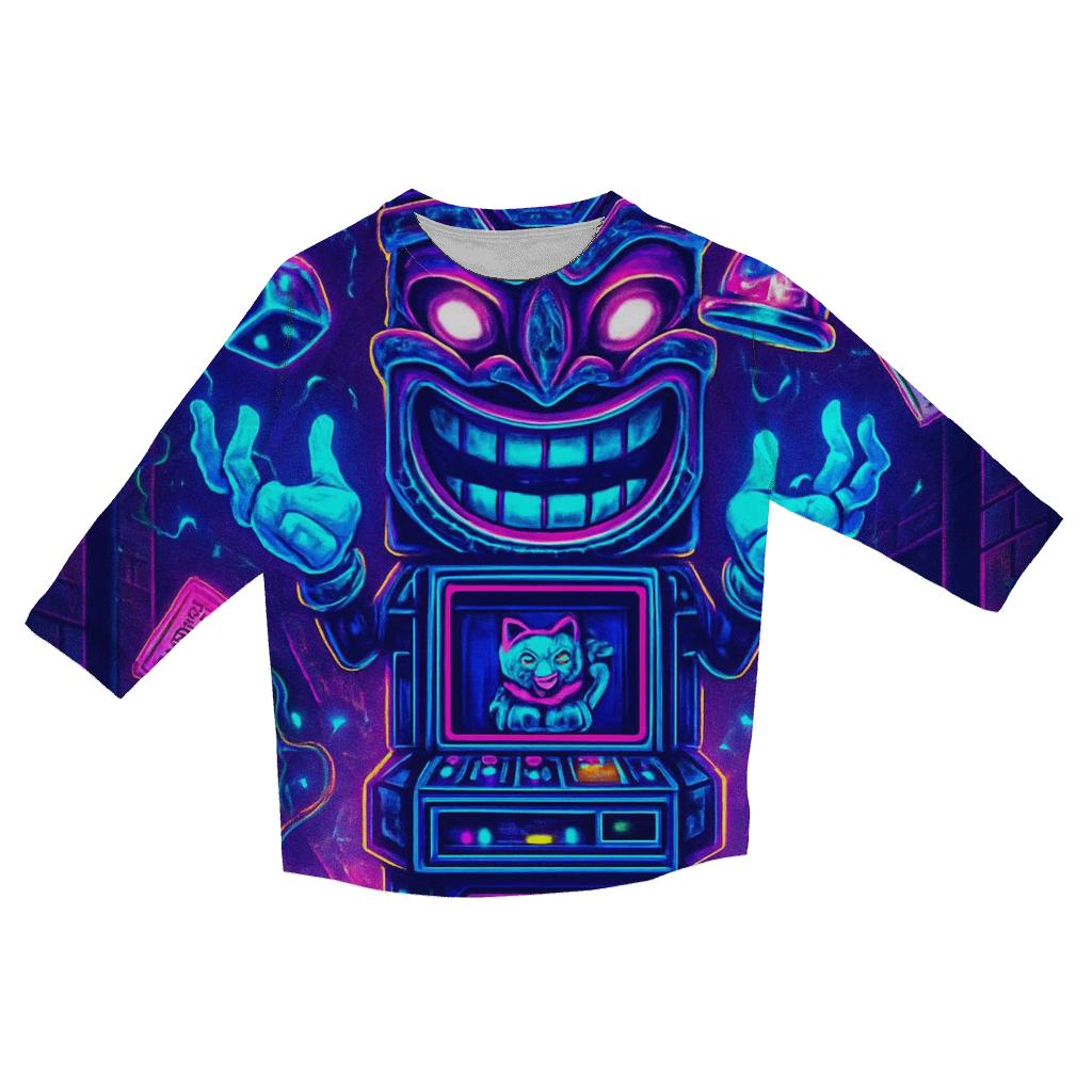 Paradox Arcade Totem printed three quarter sleeve shirts
