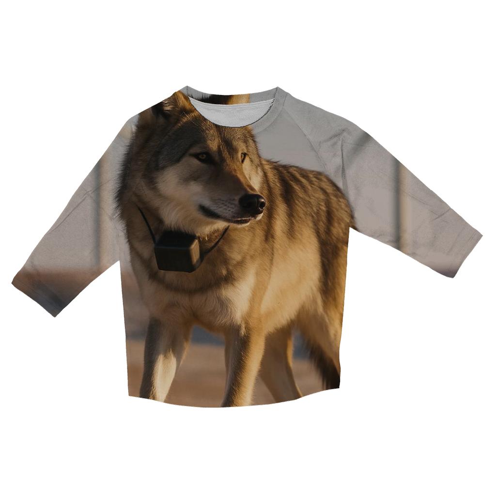 Radio Collared Wolf At Wind Farm Steppe personalized 3/4 sleeve tees