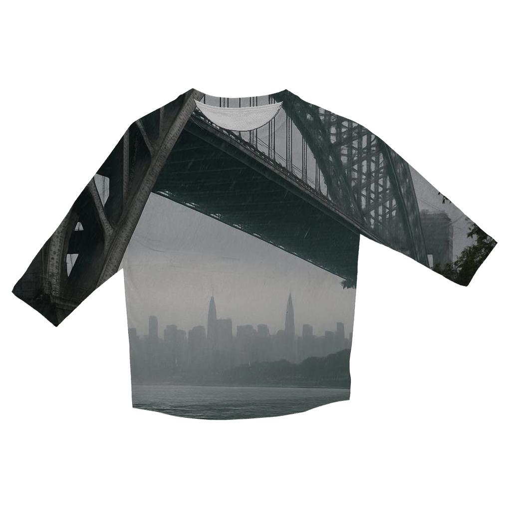 Hell Gate Bridge Rain Veil With Manhattan Far Horizon fashion 3/4 sleeve shirts