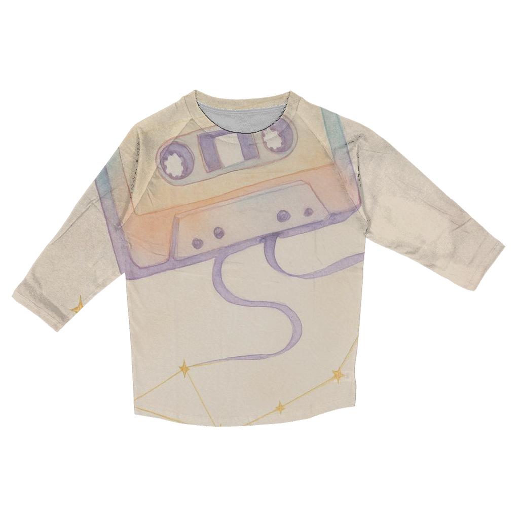 Pastel Cassette Constellation printed three quarter sleeve shirts