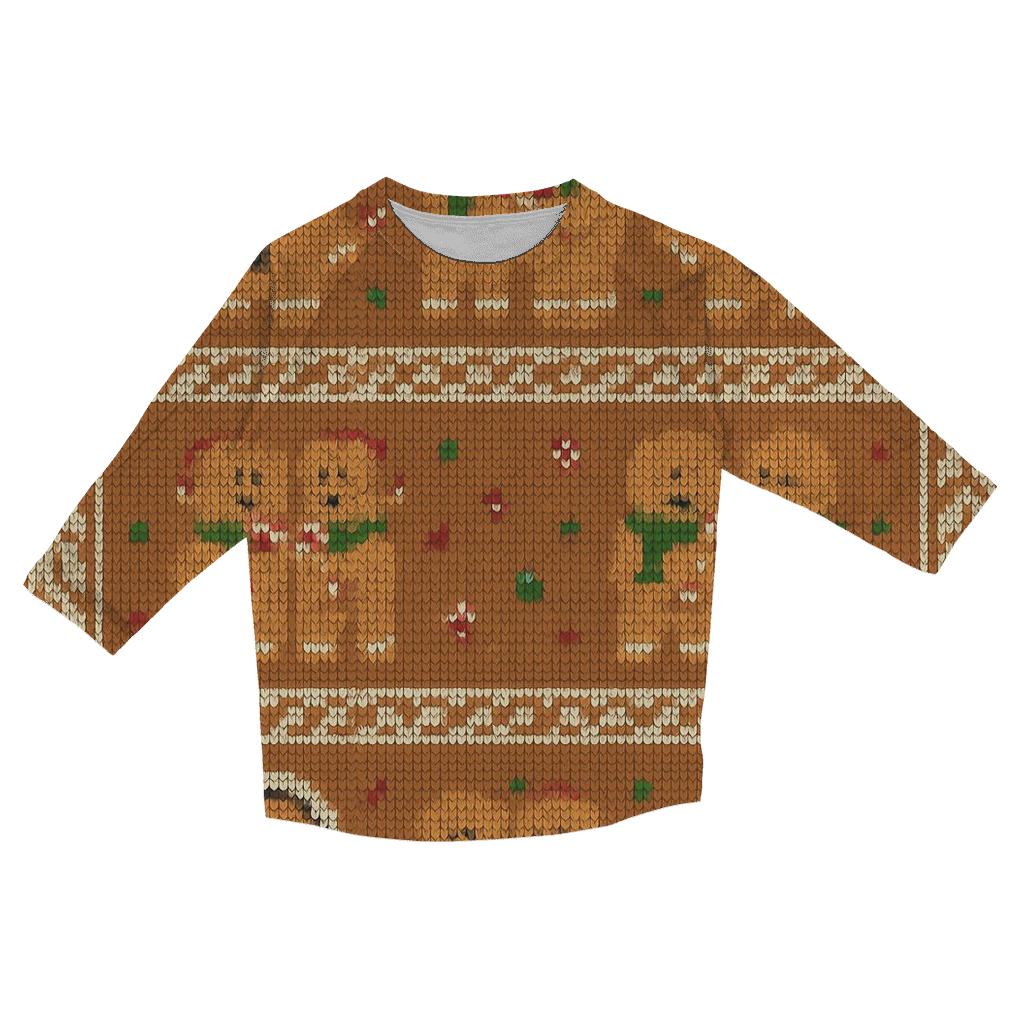 Gingerbread Space Helmet Carolers Pattern designer 3/4 sleeve blouses
