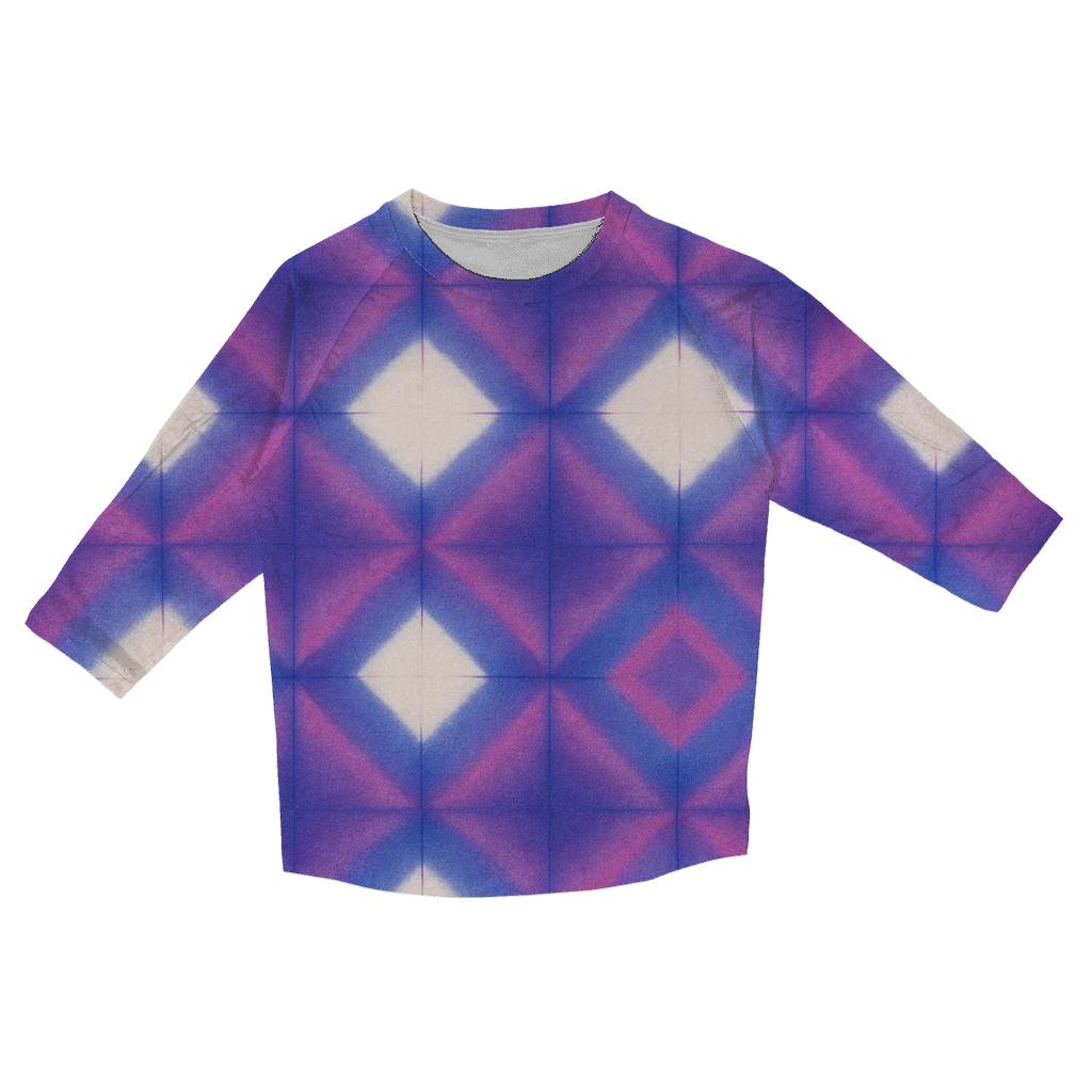 Itajime Nebula Clamp Grid printed three quarter sleeve shirts