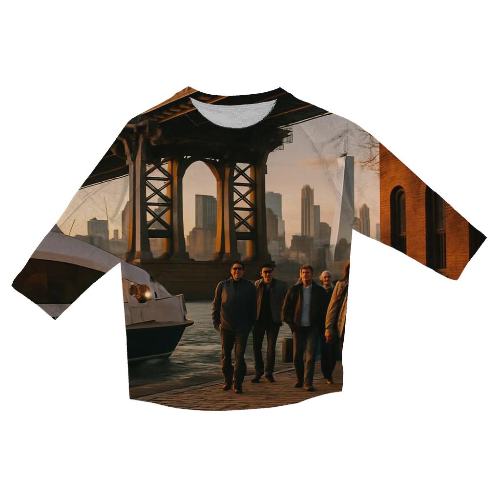 Fulton Ferry Landing Golden Hour Commuter Crossing personalized 3/4 sleeve tees